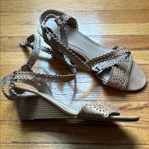 Elegant Tan Wedge Sandals